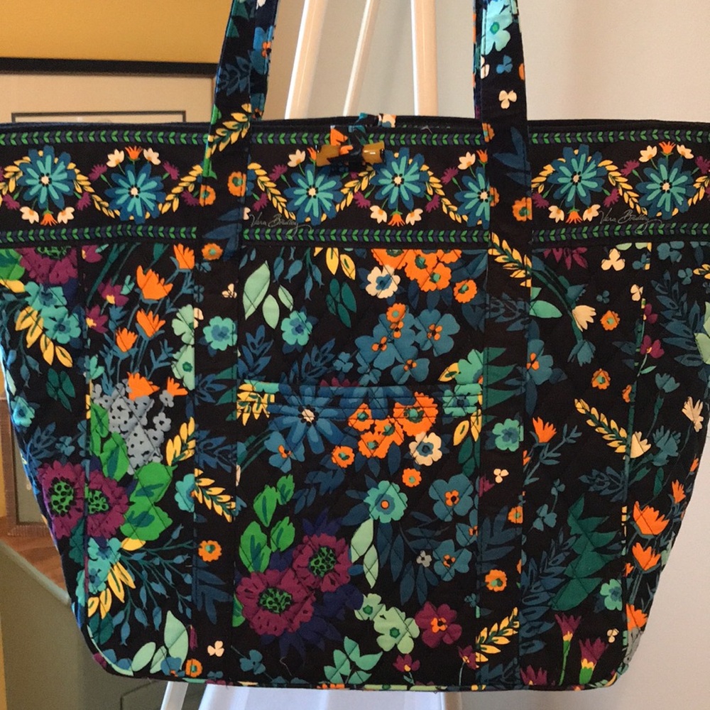 NWT Vera Bradley Large LapTop Tote Midnight Blues Still With Tag Never Used